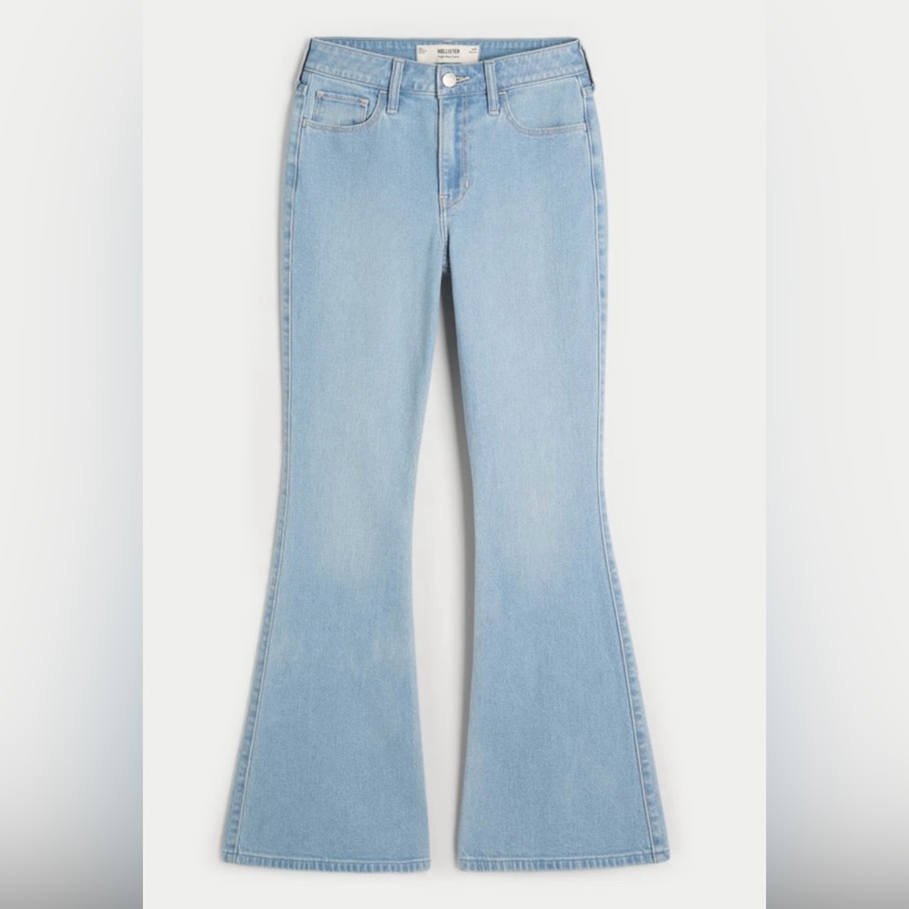 Hollister curvy high rise stretch flare 70s non-distressed